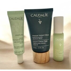 Caudalie Paris Travel Set Vinopure + Perfecting Serum + Instant Detox Mask. New